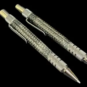 Braided Carbon Fibre Ballpoint Pen & 0.7mm Propelling Pencil Set