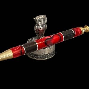 African Blackwood & Crimson Artisan Resin Click Ballpoint Pen