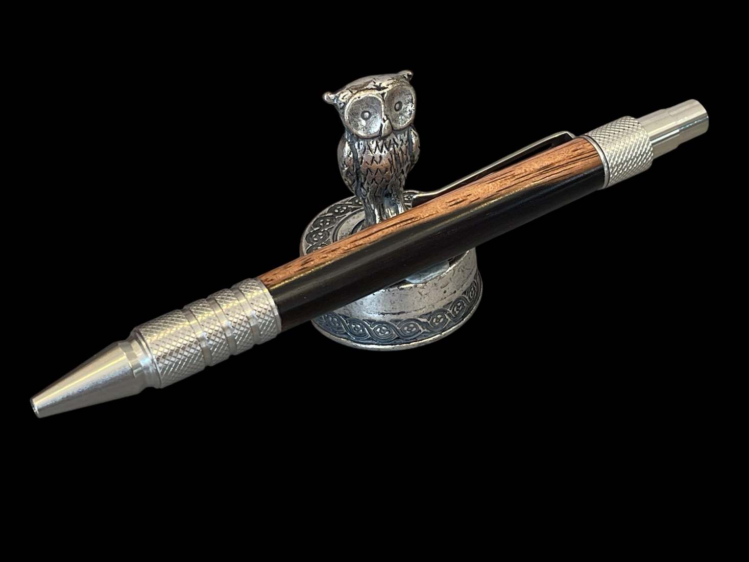 Indian Stripy Ebony Click Ballpoint Pen - Image 4