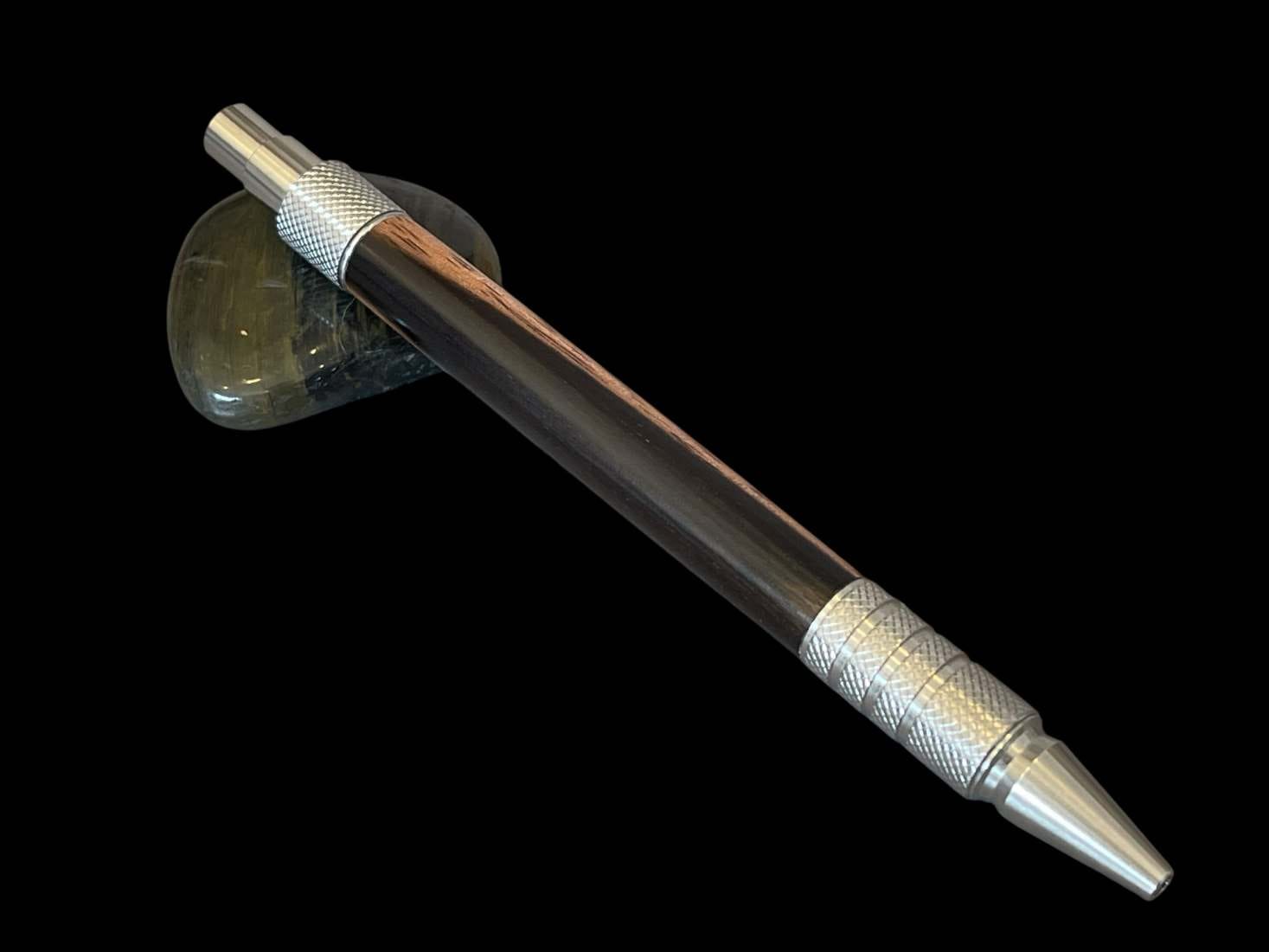 Indian Stripy Ebony Click Ballpoint Pen - Image 2