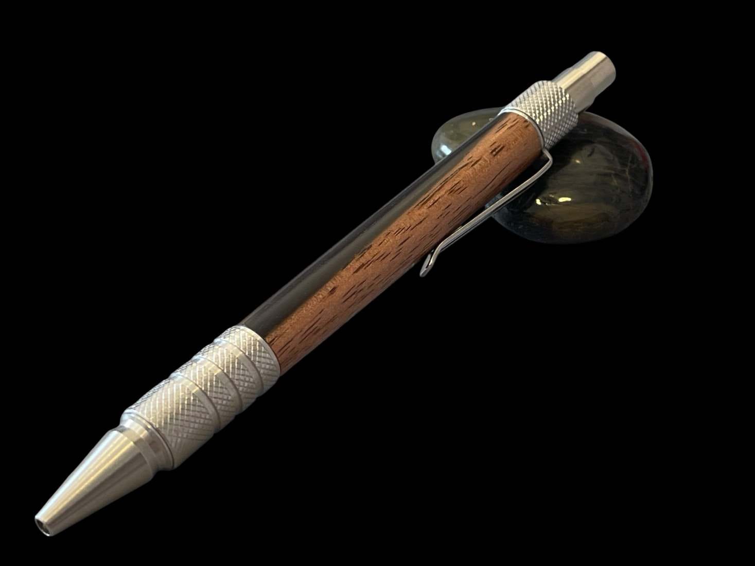 Indian Stripy Ebony Click Ballpoint Pen - Image 3