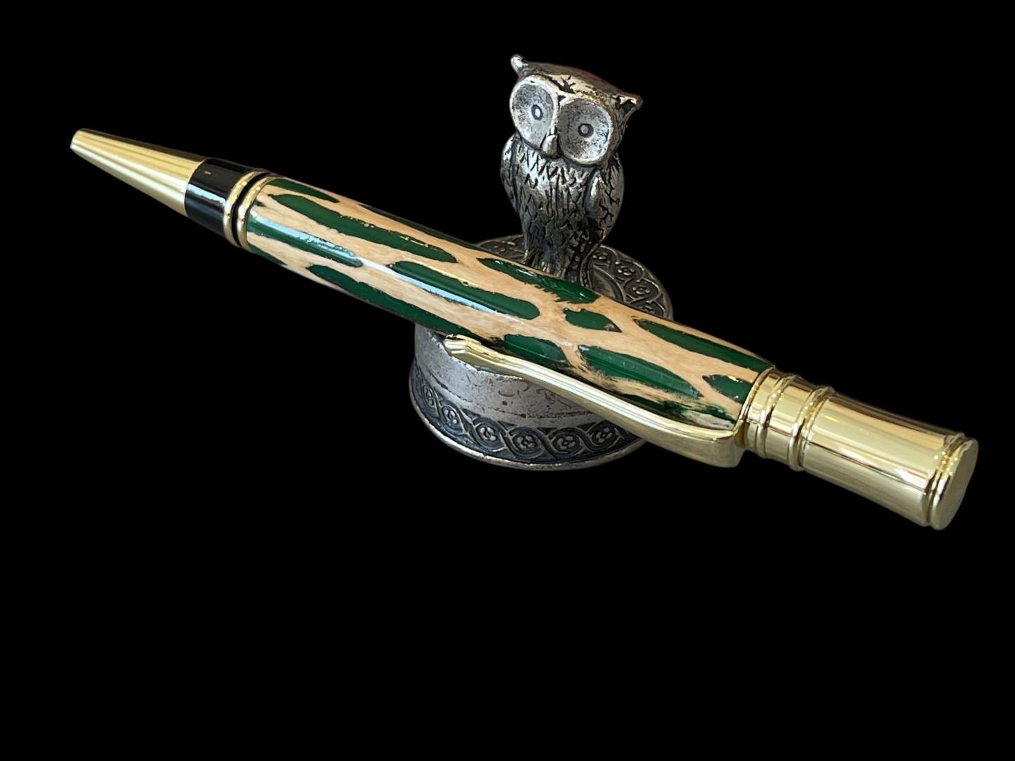 Mexican Cholla Cactus Ballpoint Pen in Emerald Green Resin - Image 2