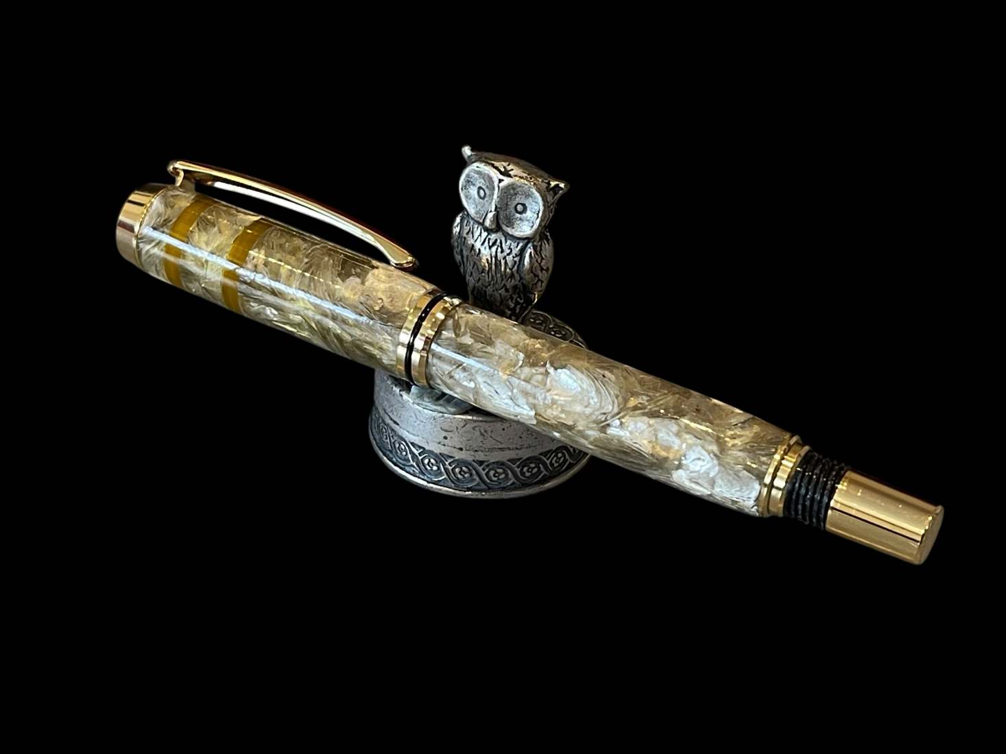Mystic Mica Rollerball Pen with Gold Acrylic Accents - Image 8