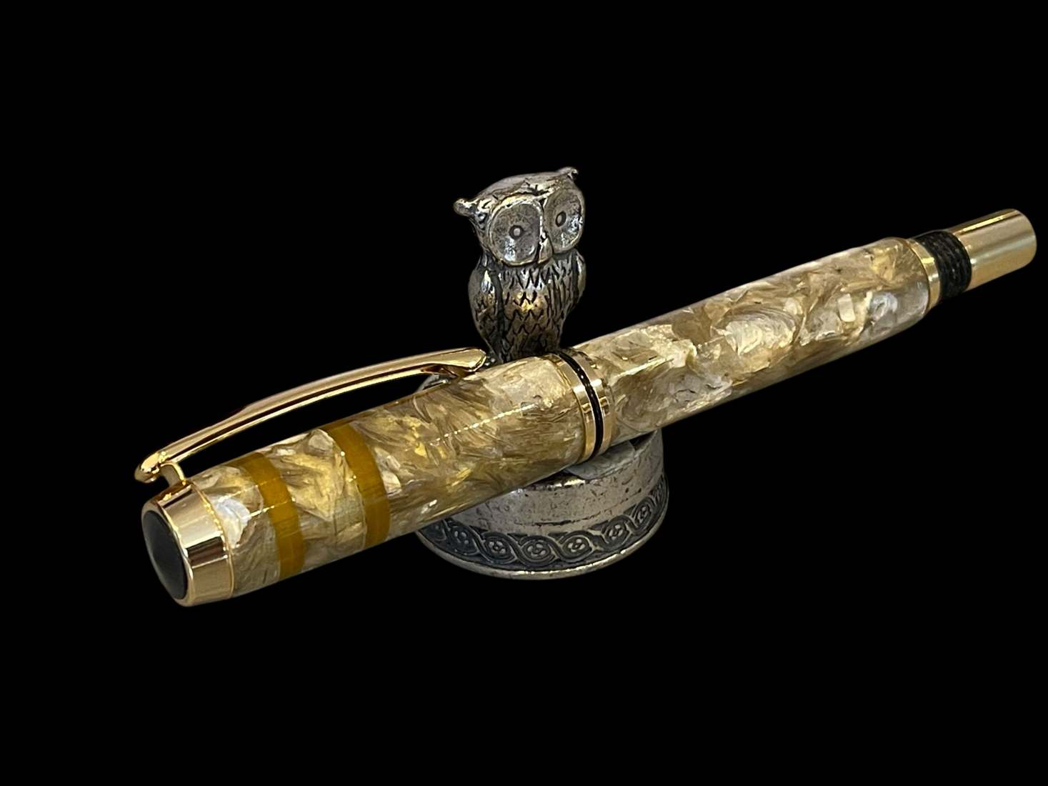 Mystic Mica Rollerball Pen with Gold Acrylic Accents - Image 7
