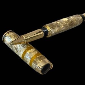 Mystic Mica Rollerball Pen with Gold Acrylic Accents