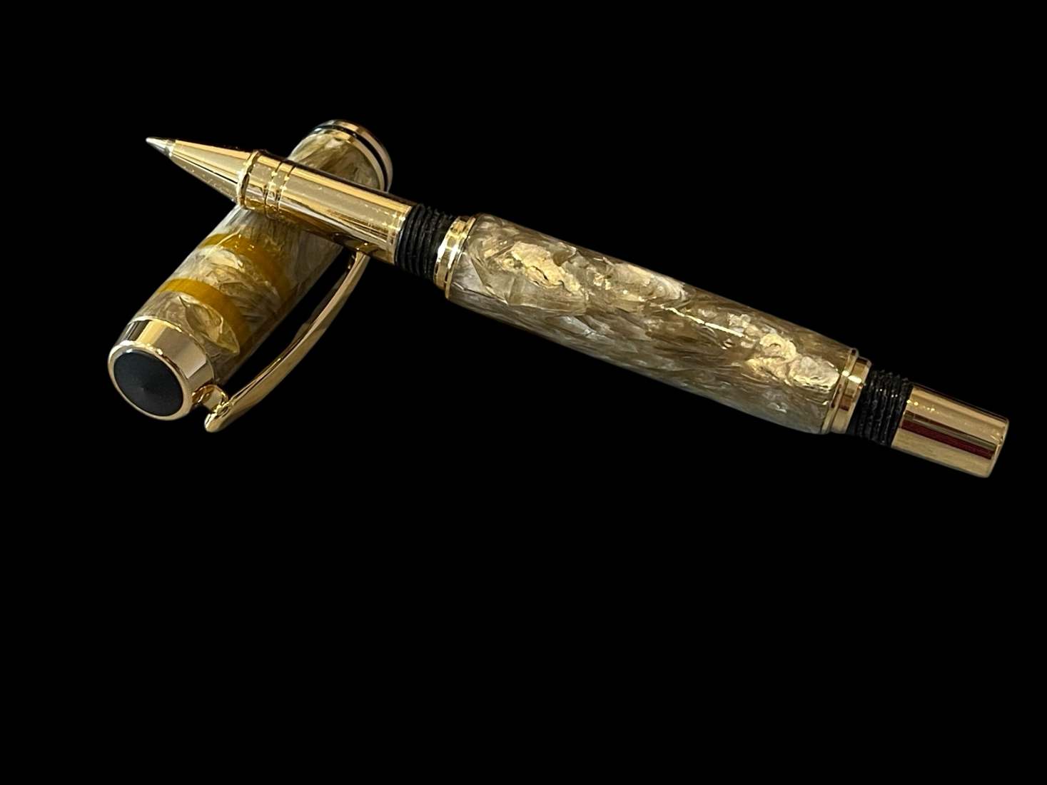 Mystic Mica Rollerball Pen with Gold Acrylic Accents - Image 4