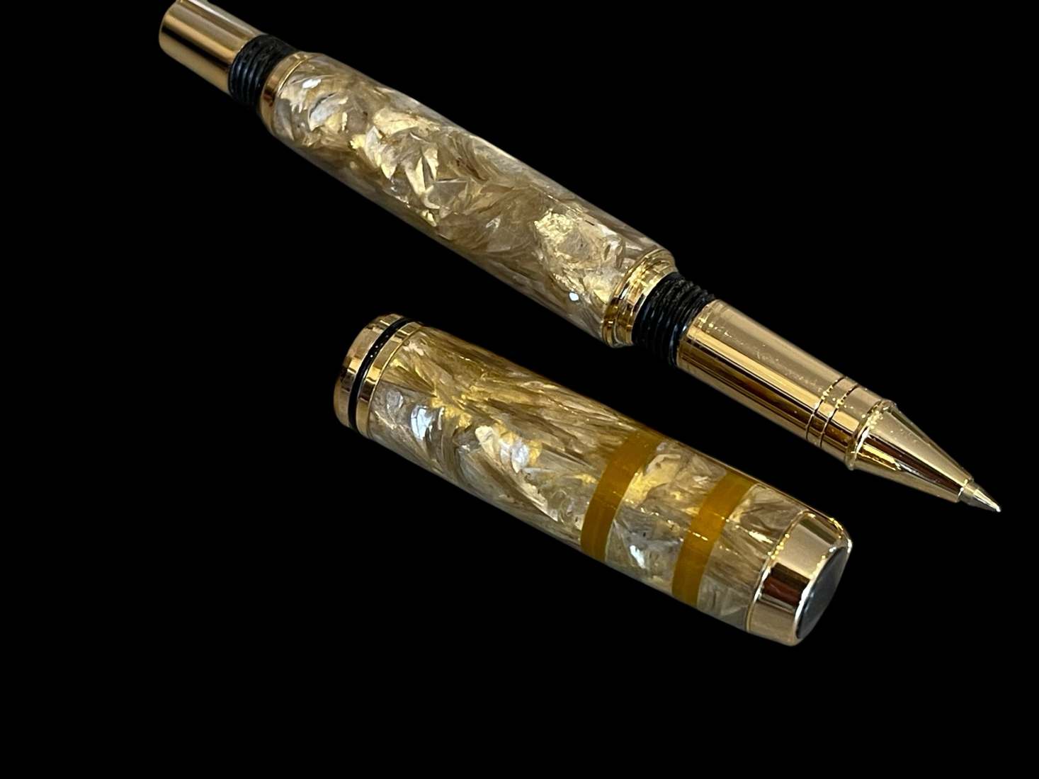 Mystic Mica Rollerball Pen with Gold Acrylic Accents - Image 6