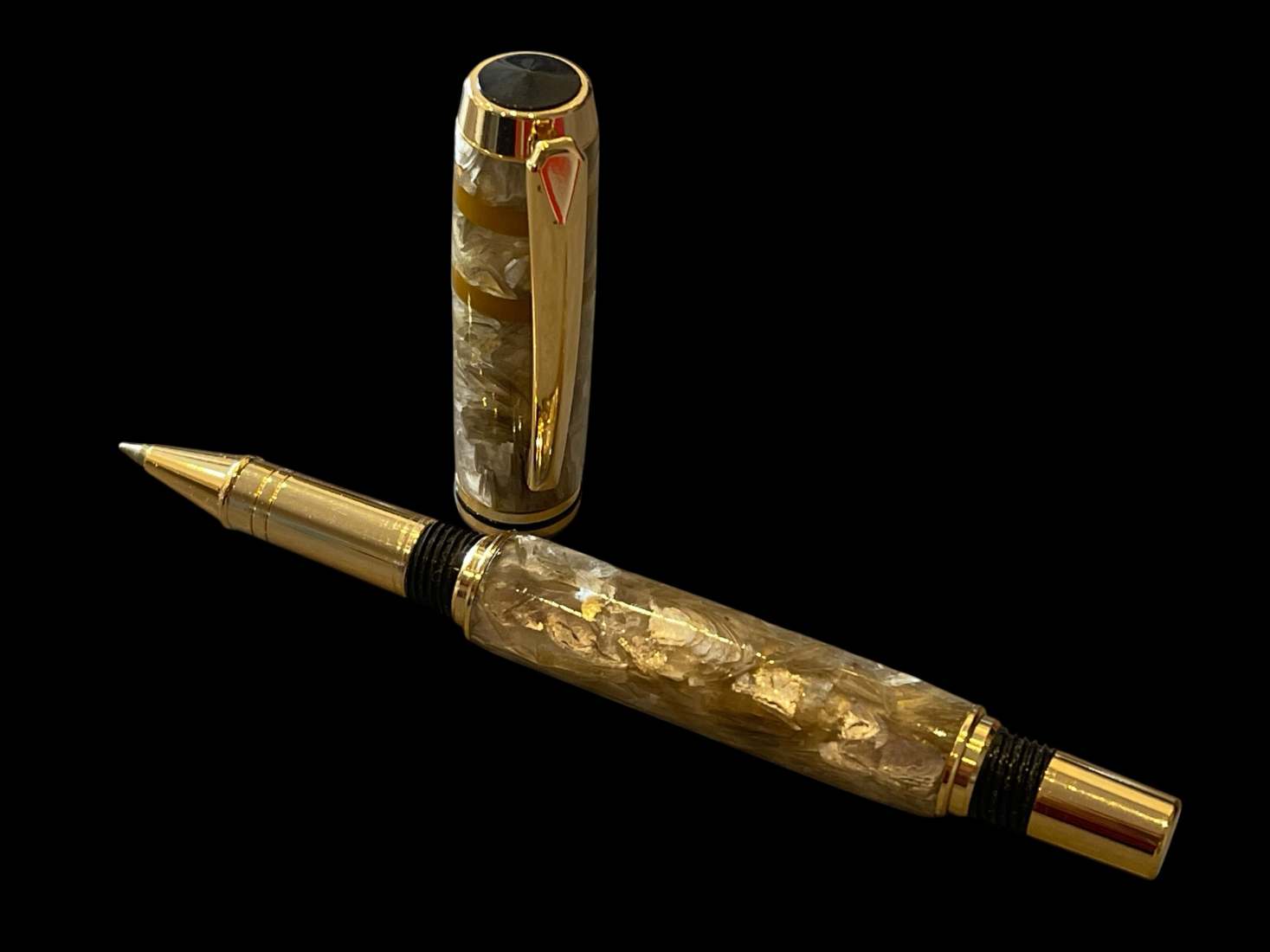 Mystic Mica Rollerball Pen with Gold Acrylic Accents - Image 5