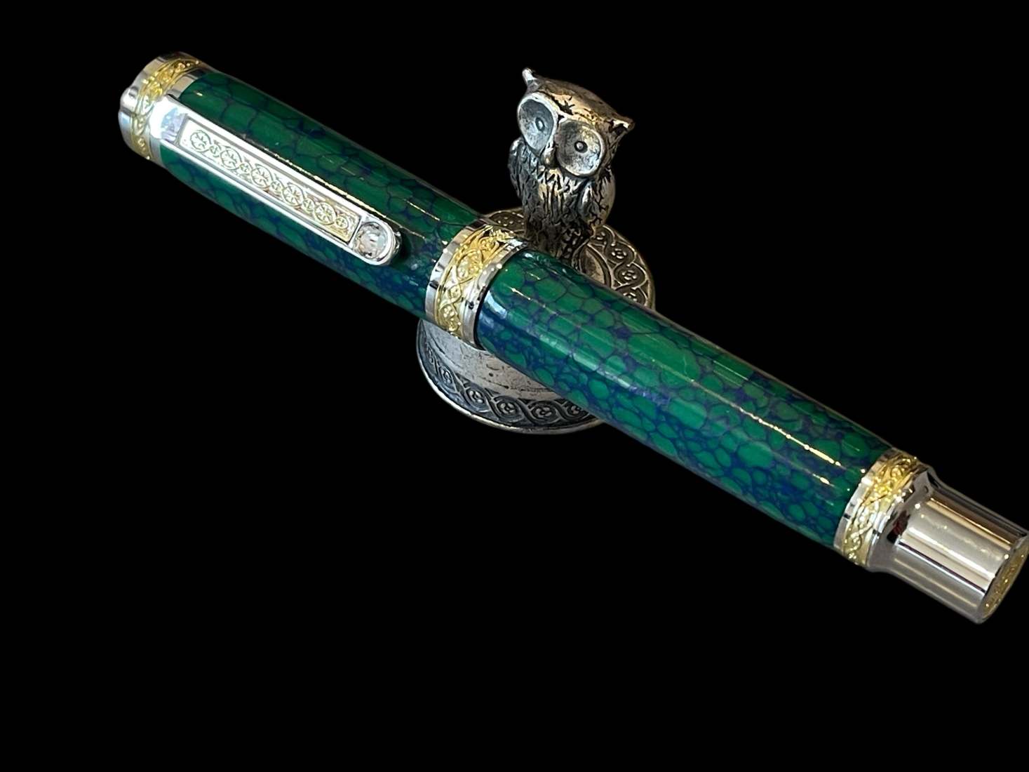 Tru-Stone Malachite Luxury Rollerball Pen - Image 2