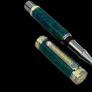 Tru-Stone Malachite Luxury Rollerball Pen