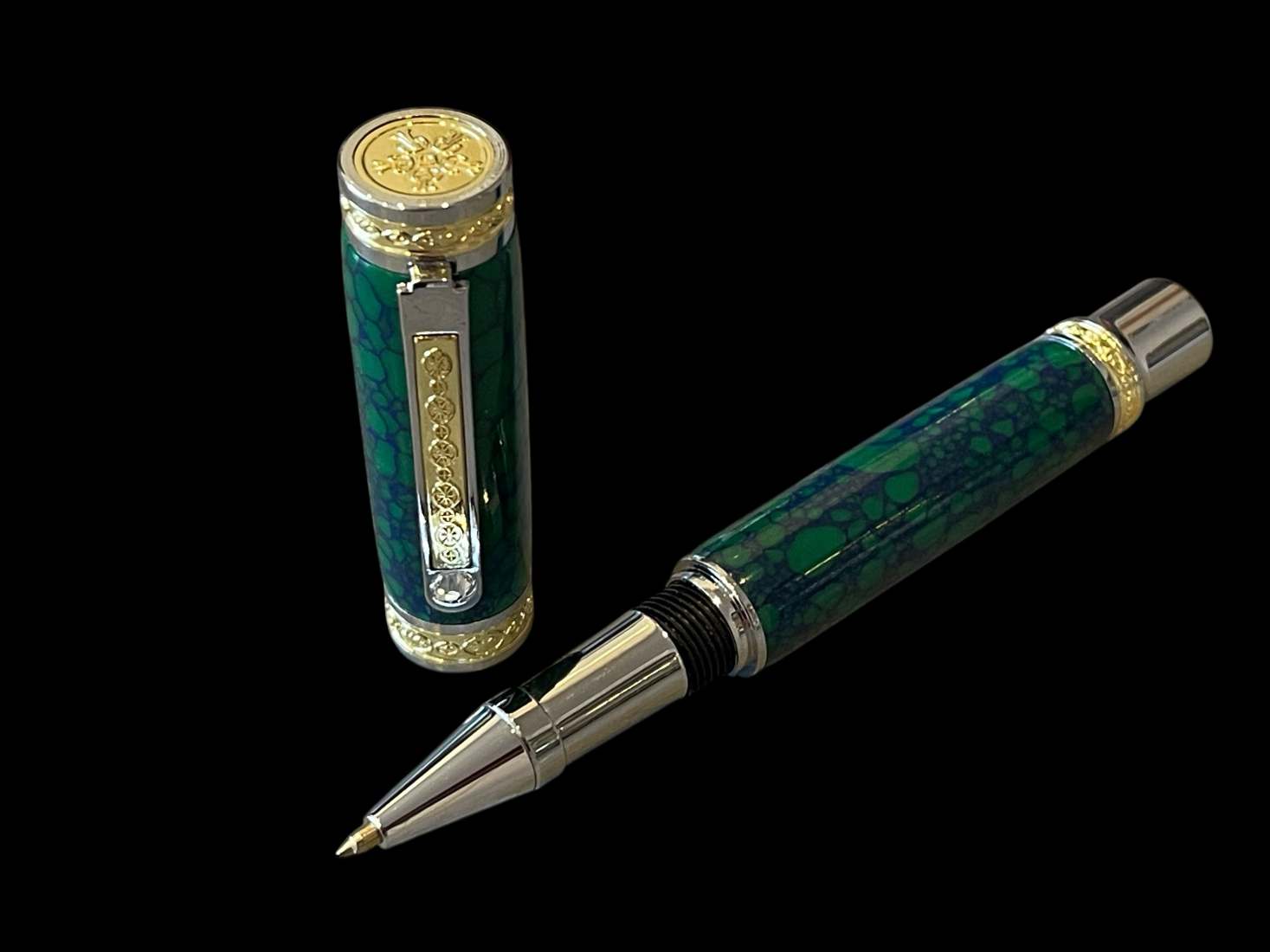 Tru-Stone Malachite Luxury Rollerball Pen - Image 3