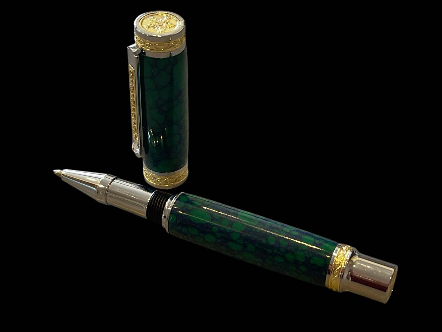 Tru-Stone Malachite Luxury Rollerball Pen - Image 7