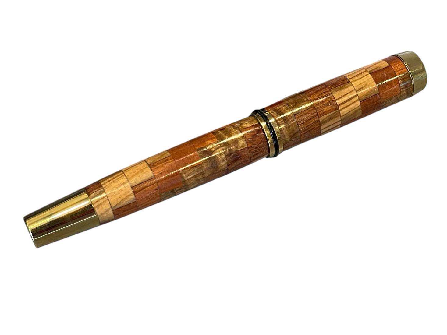 Four Exotic Hardwoods Segmented Fountain Pen - Image 6