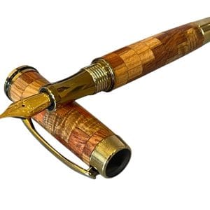 Four Exotic Hardwoods Segmented Fountain Pen